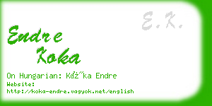 endre koka business card